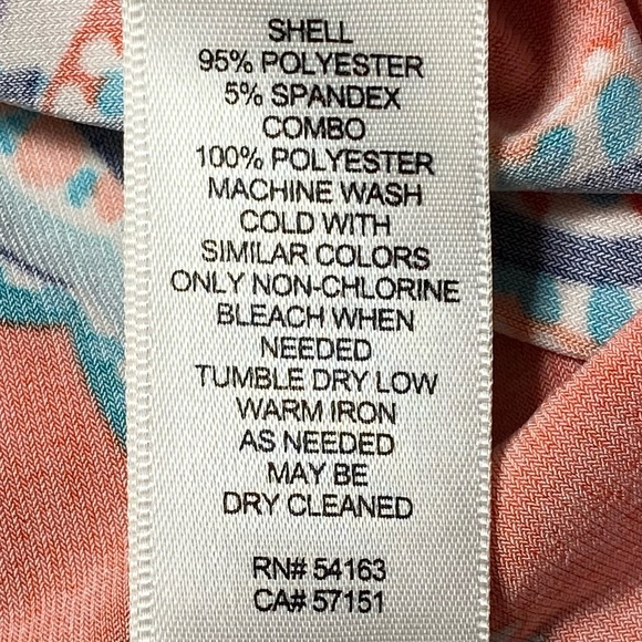 Eliza J Dress 6 Shift 1/2 Sleeve Paisley Medallion Orange Green - Picture 9 of 10